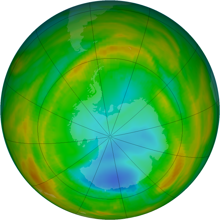 Antarctic ozone map for 09 August 1979